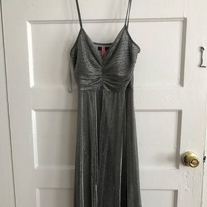 Zara silver midi-length dress